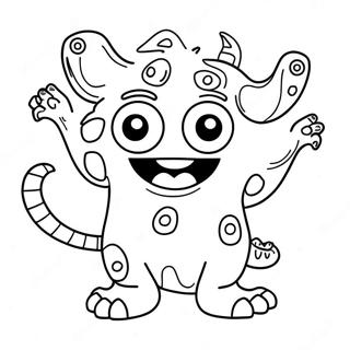 Grappige Monster Personages Kleurplaat | Lollig kleurplaat