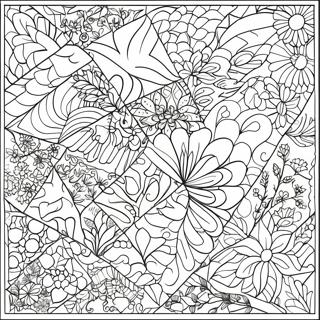 Patchwork Quilt Kleurplaat | Quilt kleurplaat