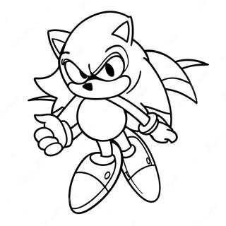 Sonic Zilver in Actie Kleurplaat | Sonic Zilver kleurplaat