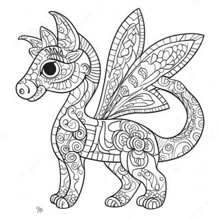 Kleurige Alebrijes met Patronen Kleurplaat | Alebrijes kleurplaat