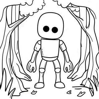 Eng Enderman in het Bos Kleurplaat | Enderman kleurplaat