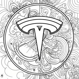Tesla Logo Kleurplaat | Tesla kleurplaat