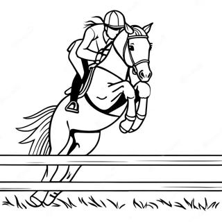Elegante Springpaard in de Lucht Kleurplaat | Springpaard kleurplaat