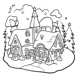 Kerstdorp Kleurplaat | Kerstdorp kleurplaat