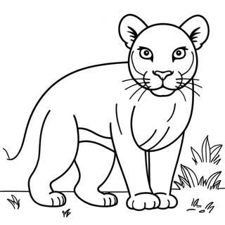 Kleurplaat van een Puma | Puma kleurplaat