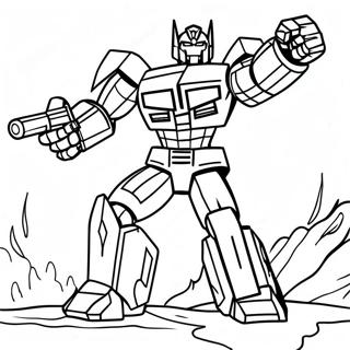 Transformers Megatron in Gevecht Kleurplaat | Megatron kleurplaat