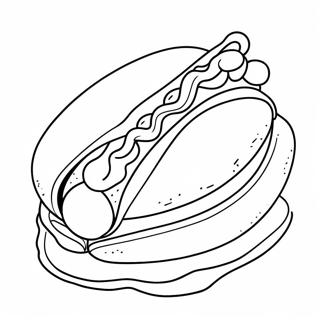 Hotdog Kleurplaat | Hotdog kleurplaat