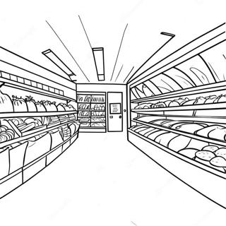 Supermarkt Kleurplaat | Supermarkt kleurplaat
