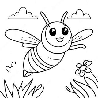 Schattige Bumblebee Vliegende Kleurplaat | Bumblebee kleurplaat