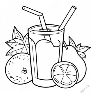 Verfrissende Fruitsap Kleurplaat | Drinken kleurplaat