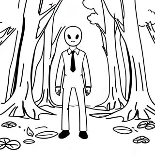 Eng Slenderman Bos Kleurplaat | Slenderman kleurplaat
