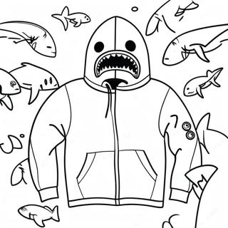 Bape Shark Hoodie Kleurplaat | Bape kleurplaat