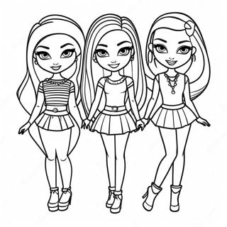 Stijlvolle Bratz Mode Show Kleurplaat | Mode Bratz kleurplaat