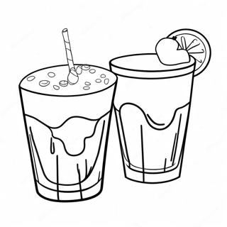 Kleurige Dranken Kleurplaat | Dranken kleurplaat