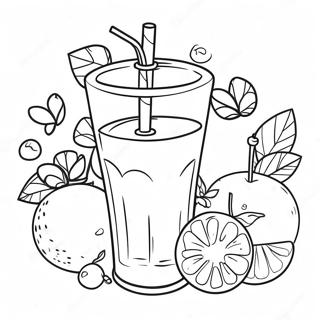 Verfrissende Fruitsap Kleurplaat | Dranken kleurplaat