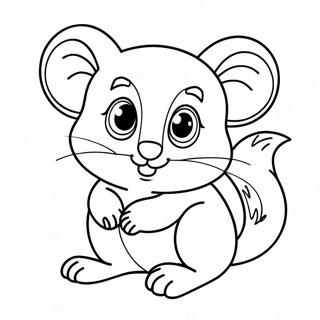 Schattige Opossum Kleurplaat | Opossum kleurplaat