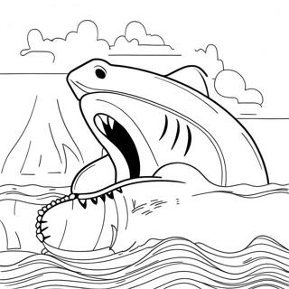 Jaws Film Scene Kleurplaat | Kaken kleurplaat