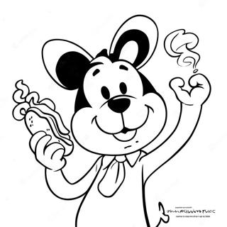 Wakko Warner Eet een Hotdog Kleurplaat | Animaniacs kleurplaat
