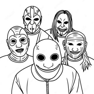 Slipknot Bandleden Kleurplaat | Slipknot kleurplaat