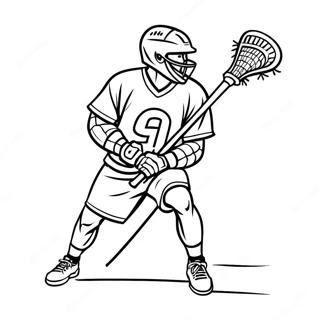Lacrosse Speler in Actie Kleurplaat | Lacrosse kleurplaat
