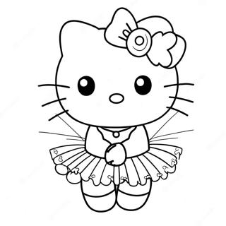 Hallo Kitty Ballerina Omtrek Kleurplaten