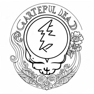 Grateful Dead Logo Kleurplaat | Dankbare Doden kleurplaat