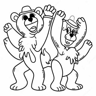 Grateful Dead Dansende Beren Kleurplaat | Dankbare Doden kleurplaat