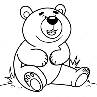 Grizzlybeer in een Grappige Houding Kleurplaat | We Bare Bears kleurplaat