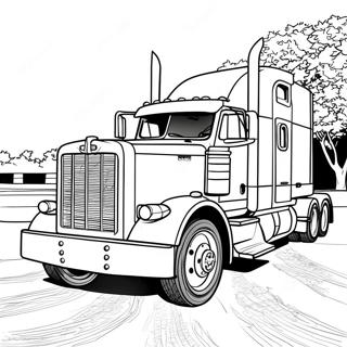 Classic Peterbilt Vrachtwagen Kleurplaat | Peterbilt kleurplaat
