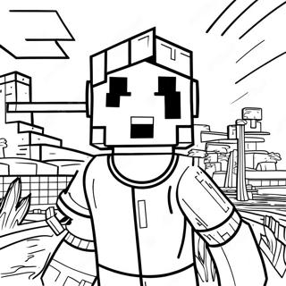 Minecraft Steve Kleurplaat | Minecraft Steve kleurplaat