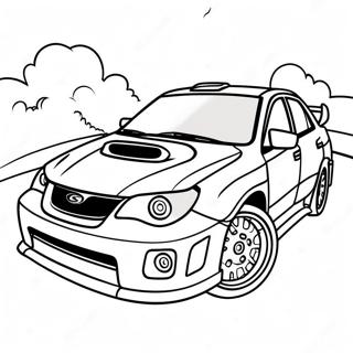Subaru WRX Rallyauto Kleurplaat | Subaru kleurplaat