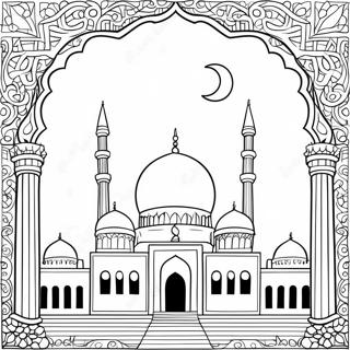 Islamitische Moskee Kleurplaat | Islamitisch kleurplaat