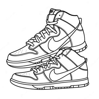 Nike Dunks Kleurplaat | Nike Dunks kleurplaat