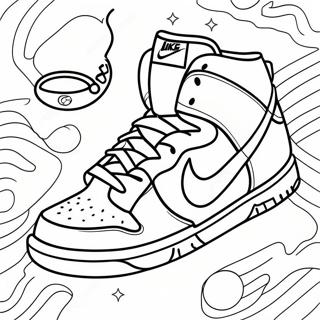 Kleurrijke Nike Dunks Sneakers Kleurplaat | Nike Dunks kleurplaat
