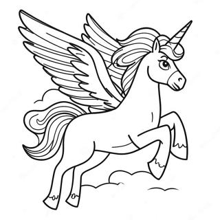 Majestueuze Pegasus in Vlucht Kleurplaat | Pegasus kleurplaat