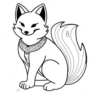 Kitsune Kleurplaat | Kitsune kleurplaat