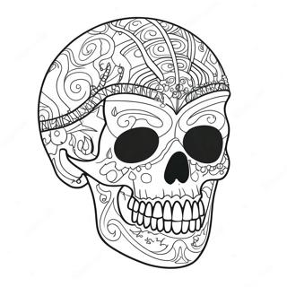 Punk Goth Skull Kleurplaat | Punk Goth kleurplaat