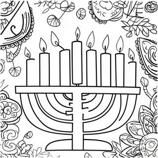 Hanukkah Menorah Kleurplaat | Chanoeka kleurplaat