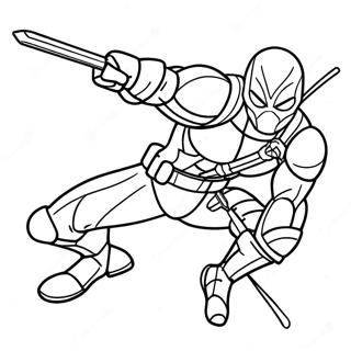 Deathstroke Actie Houding Kleurplaat | Deathstroke kleurplaat