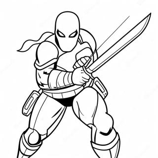 Deathstroke met Zwaard Kleurplaat | Deathstroke kleurplaat