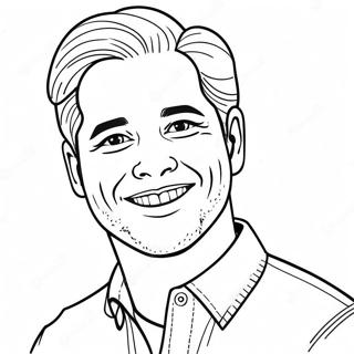 James met een Heldere Glimlach Kleurplaat | James kleurplaat
