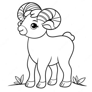 Schattige Ram Kleurplaat | Ram kleurplaat