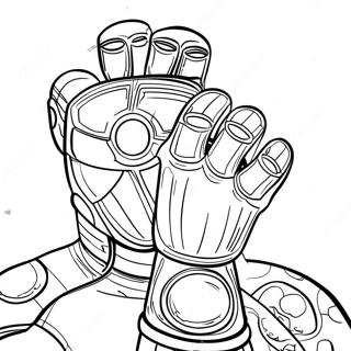 Thanos met Infinity Gauntlet kleurplaat | Avengers Infinity War kleurplaat