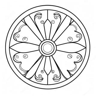 Kleurige Draaimolen Kleurplaat | Spin kleurplaat