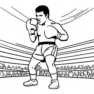 Muhammad Ali in de Ring Kleurplaat | Muhammad Ali kleurplaat