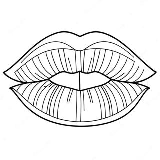 Lip Kleurplaat met Glanzende Afwerking | Lip kleurplaat