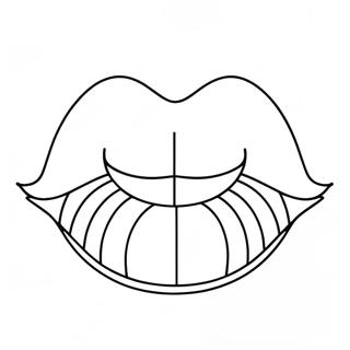 Schattige Cartoon Lippen Kleurplaat | Lip kleurplaat
