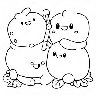Glunderende Marshmallow Vrienden Kleurplaat | Marshmallow kleurplaat