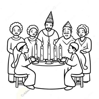 Kleurplaat van Kwanzaa Viering | Kwanzaa kleurplaat