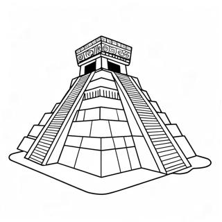 Maya Tempel Kleurplaat | Maya kleurplaat